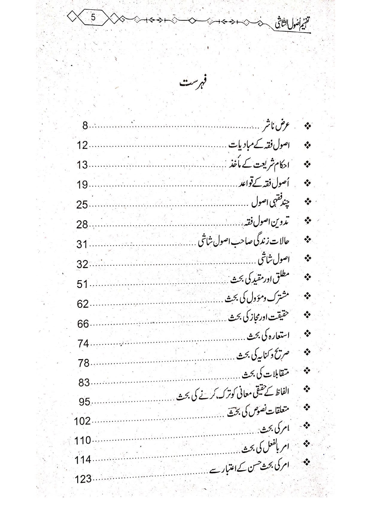 Tafheem Usool e Shashi (Mutarajam) <br> تفہیم اصول الشاشی(مترجم)سوالاجوابا